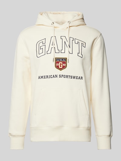 Gant Hoodie mit Label-Print Offwhite 2