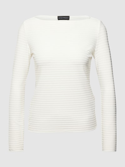 Emporio Armani Longsleeve mit Strukturmuster Weiss 2