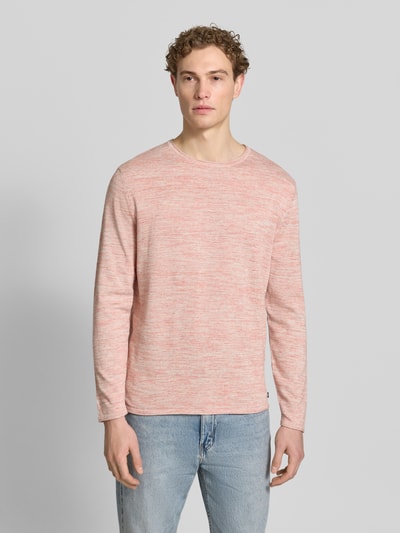 Tom Tailor Regular Fit Strickpullover aus Baumwoll-Mix Modell Space dye' Rot 4