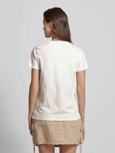 Guess T-Shirt mit Label-Strasssteinbesatz Offwhite 5