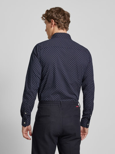 s.Oliver RED LABEL Slim fit vrijetijdsoverhemd van katoenmix Marineblauw - 5