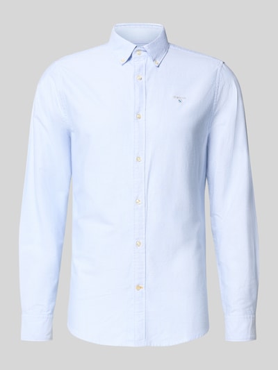 Barbour Krój tailored koszula casualowa z czystej bawełna model 'STRIPED OXFORD' Jasnoniebieski 2