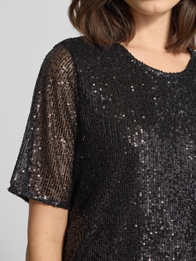mbyM Blusenshirt mit Paillettenbesatz Modell 'Emrilla' Black 3