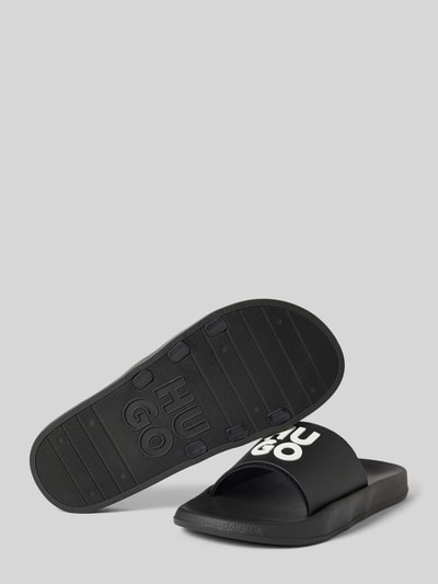 HUGO Slippers met labelprint, model 'Nil' Zwart - 3