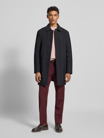 Strellson Regular fit lange jas met platte kraag, model 'NARO' Marineblauw - 1