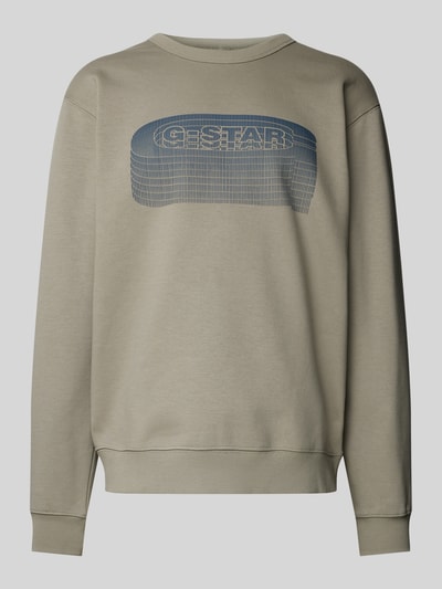 G-Star Raw Sweatshirt mit Label-Print Hellgrau 2