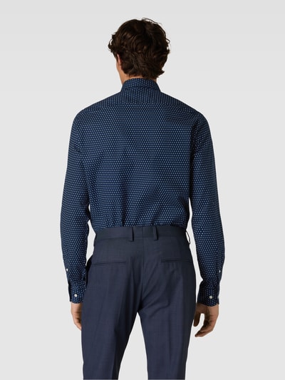 Tommy Hilfiger Regular fit zakelijk overhemd met all-over motief Marineblauw - 5