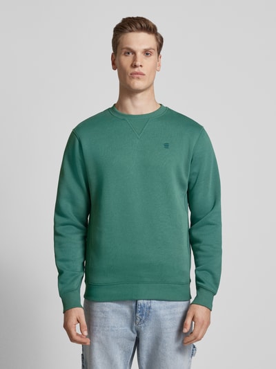 G-Star Raw Sweatshirt met labelstitching Petrol - 4