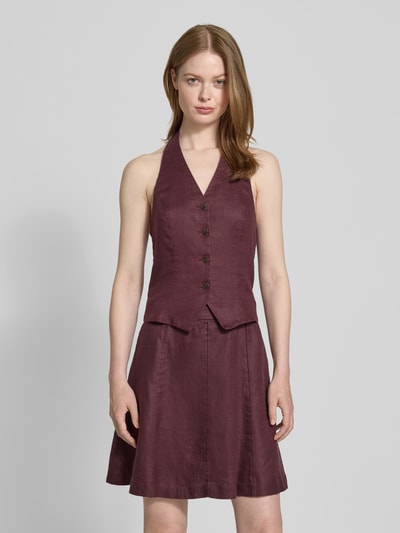 MSCH Copenhagen Neckholder-Weste aus Leinen Modell 'Naira Claritta Halter' Bordeaux 4