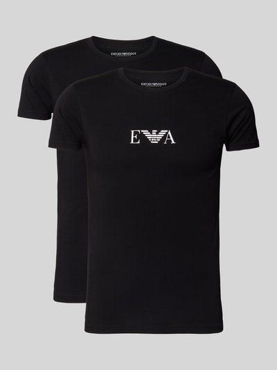 Emporio Armani T-Shirt mit Label-Print im 2er-Pack Black 1