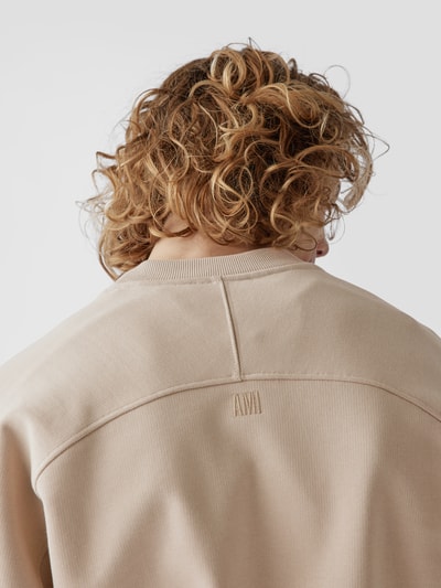 AMI PARIS Sweatshirt mit Label-Stitching Beige 3