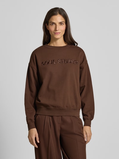 Smith and Soul Sweatshirt mit Statement-Stitching Modell 'SOUL STUDIO' Schoko 4