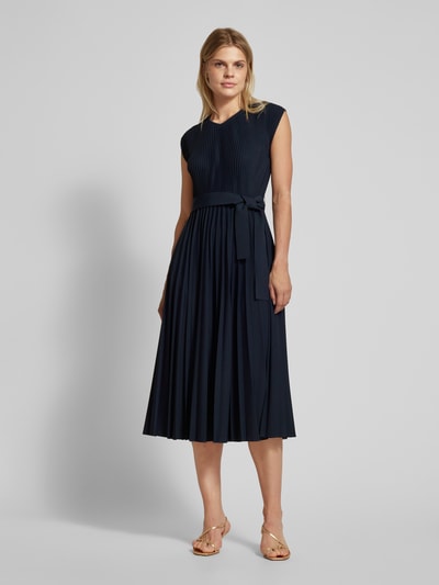 MaxMara Leisure Midi-jurk met plissévouwen, model 'KISS' Marineblauw - 4