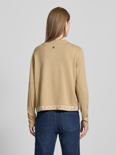JOOP! Gebreid jack met knoopsluiting, model 'Kona' Zand - 5