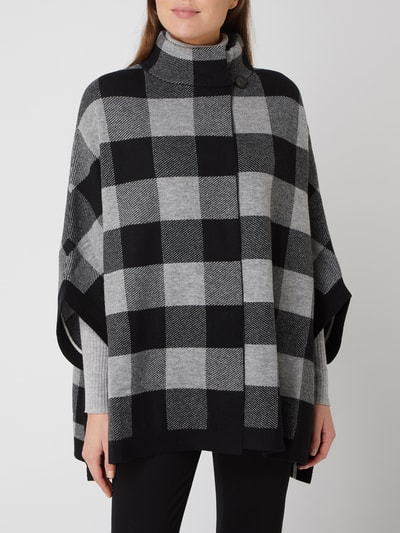 Windsor Poncho met kasjmier  Zwart - 4