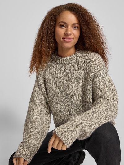 Marc O'Polo Denim Loose Fit Strickpullover aus Woll-Alpaka-Mix Gruen Melange 3