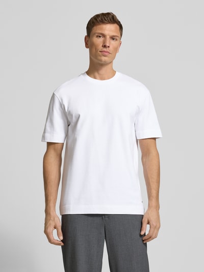 JOOP! Collection T-shirt met geribde ronde hals, model 'Achilleas' Wit - 4