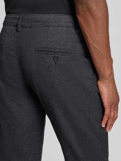 SELECTED HOMME Chinosy o kroju slim fit z mieszanki bawełny model ‘175 BRUSHED’ Antracytowy 3