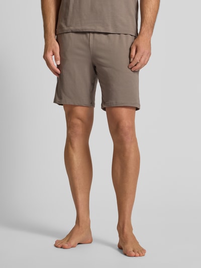 BOSS Regular Fit Sweatshorts aus Baumwoll-Elasthan-Mix  Schlamm 4