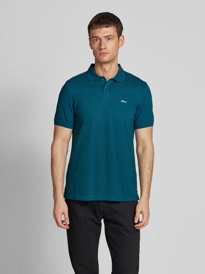 s.Oliver RED LABEL Regular Fit Poloshirt aus reiner Baumwolle mit Label Stitching Petrol 4