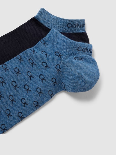 CK Calvin Klein Sneakersocken mit Label-Details im 2er-Pack Blau Melange 2