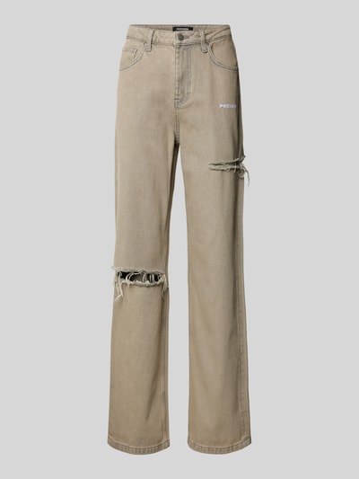 Pegador High Waist Jeans im Destroyed-Look Modell 'ROMANI' Sand 1