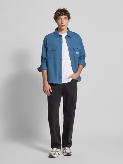 Hugo Blue Oversized Freizeithemd in Waffel-Optik Modell 'EKYNONE' Jeansblau 1