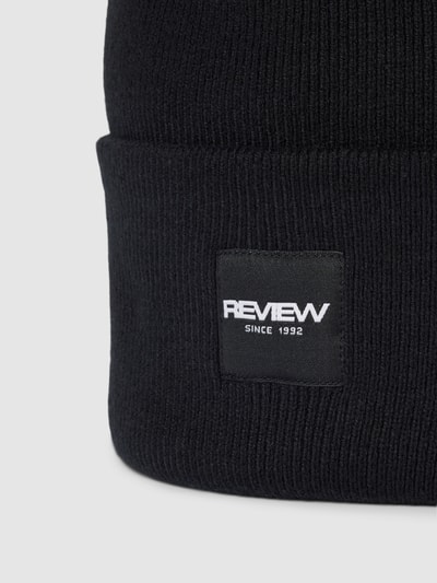 REVIEW Beanie mit Label-Patch Black 2