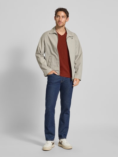 MCNEAL T-Shirt mit V-Ausschnitt Dunkelrot 1