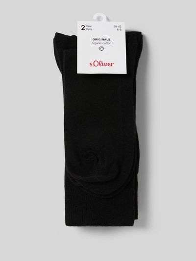 s.Oliver RED LABEL Kniestrümpfe aus Baumwoll-Mix im 2er-Pack Black 3