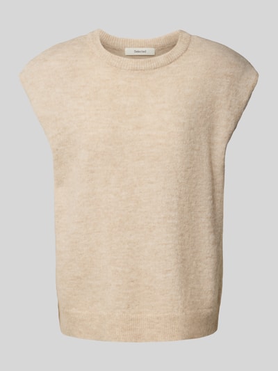 Selected Femme Relaxed Fit Pullunder aus Woll-Mix Modell 'LULU' Offwhite 2