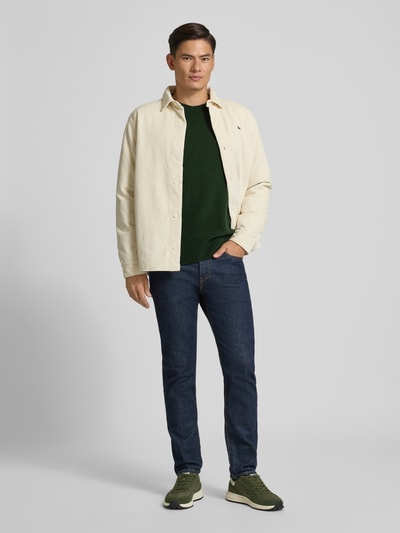 Lacoste Regular fit gebreide pullover van pure wol Donkergroen - 1