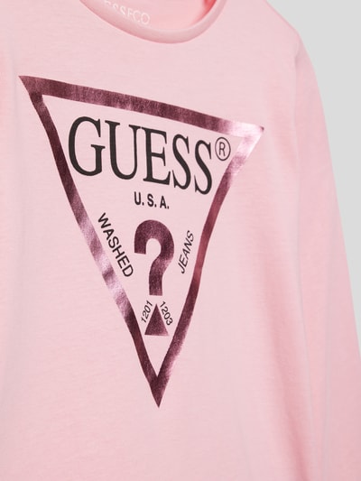 Guess Longsleeve mit Label-Print Pink 2