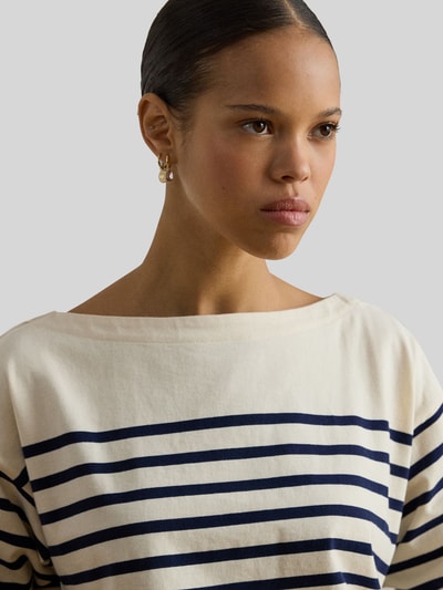 Lauren Ralph Lauren Sweter w kroju regular fit z czystej bawełny Granatowy melanż 3