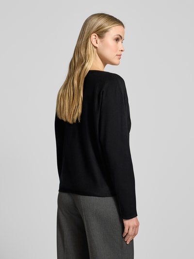 s.Oliver BLACK LABEL Relaxed fit pullover van viscosemix Zwart - 5