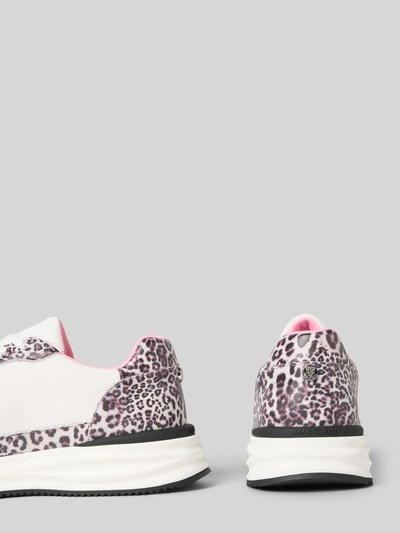 Produktfoto, Sneaker aus Leder-Mix mit Animal-Print von Marc Cain Bags & Shoes, abgerundete Passform, Schnürverschluss, Logo-Detail, profilierte Passform, Absatzhöhe 5 cm, Schafthöhe 6 cm, Schaftweite 7 cm