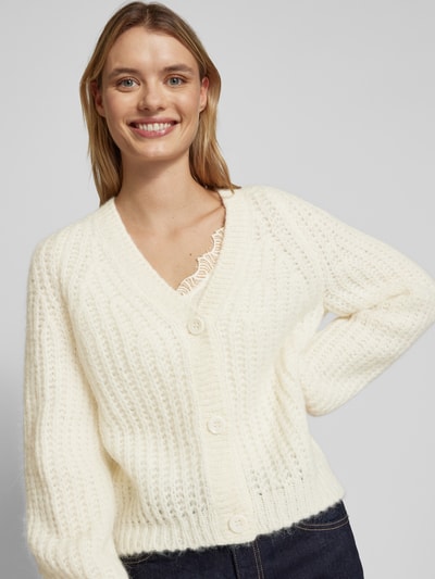 Lanius Cardigan van alpaca met V-hals Offwhite - 3