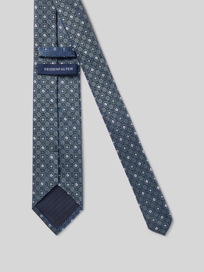 Produktfoto, Krawatte aus reiner Seide von Prince Bowtie in Blau mit Strukturmuster, Teilungsnähten, klassische Passform, 7 cm Breite