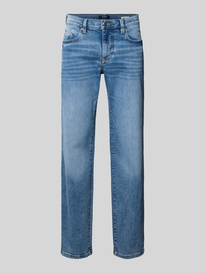 Produktfoto, Regular Fit Jeans mit Eingrifftaschen von MCNEAL in Blau, Baumwoll-Elasthan-Mix, Used-Look, Bundweite 45 cm, Innenbeinlänge 80 cm