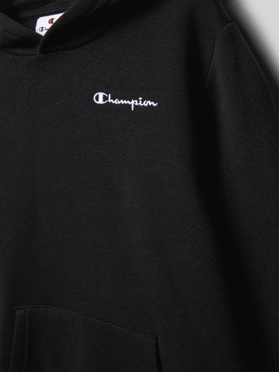CHAMPION Bluza z kapturem, wyhaftowanym logo i kieszenią kangurką Czarny 2