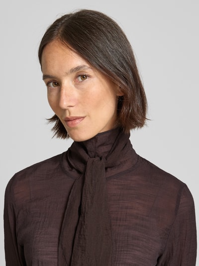 Mango Regular Fit Schluppenbluse aus Viskose-Mix Dunkelbraun 3