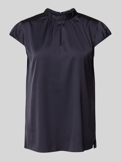 comma Regular Fit Bluse mit Schlüsselloch-Ausschnitt Marine 1