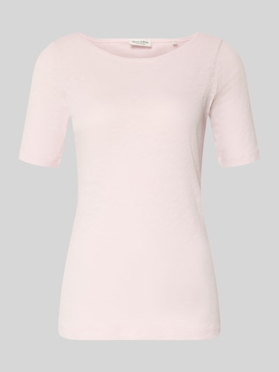 Produktfoto, Slim Fit T-Shirt aus reiner Baumwolle von Marc O'Polo, Optik: Unifarben, Melange, Logo-Print, U-Boot-Ausschnitt, Kurzarm, gerade Abschlüsse, Materialverarbeitung: Webware, Farbe: zartes Rosa