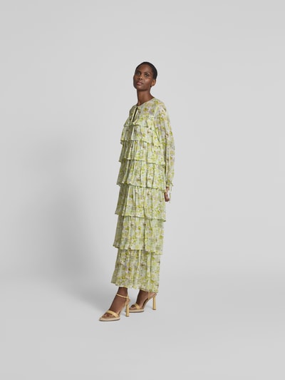 BAUM & PFERDGARTEN Maxikleid aus Viskose im Stufen-Look Hellgelb 1