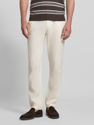 Tommy Hilfiger Regular Fit Leinenhose mit Logo-Stitching Modell 'Denton' Kitt 4