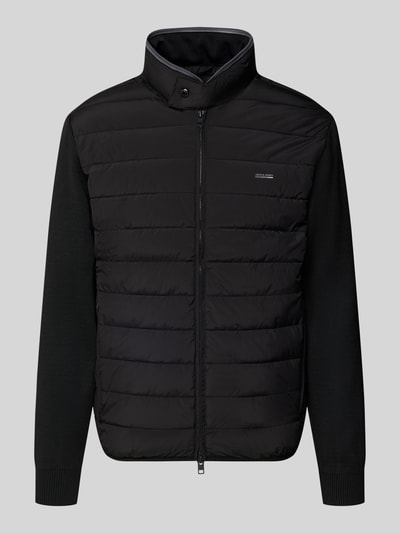 Produktfoto, Steppjacke mit Zweiwege-Reißverschluss Modell 'GARRY' von JACK & JONES in Schwarz, Regular Fit, Stehkragen, strukturierte Oberfläche
