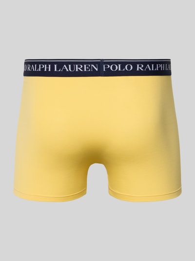 Produktfoto, Skinny Fit Trunks aus Baumwoll-Mix im 5er Pack von Polo Ralph Lauren Underwear, Optik: Unifarben, Label-Schriftzug auf elastischem Bund, Materialverarbeitung: Stretch, Farbe: Gelb