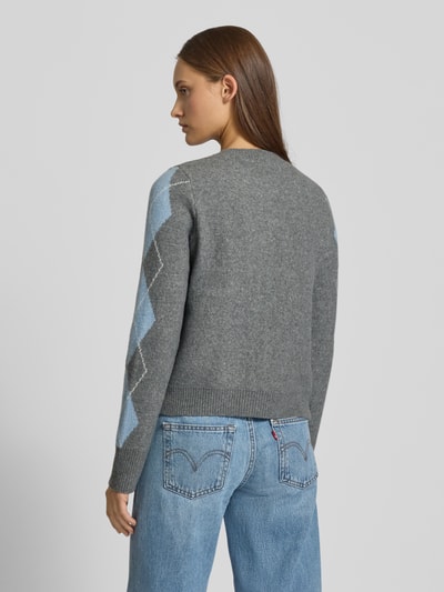 Only Regular fit gebreid jack met wol, modell 'BRIGHTON' Lichtblauw - 5