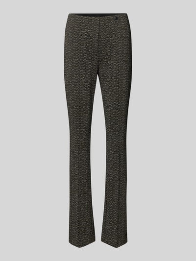 Marc Cain Bootcut stoffen broek met persplooien, model 'FREDERICA' Zwart - 2