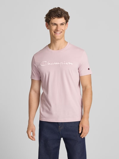 Champion T-Shirt mit Label-Stitching mit Rundhalsausschnitt Altrosa 4